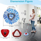 8-Pack Reusable Mop Head Replacement for O Cedar RinseClean 2-Tank System, Microfiber Spin Mop Refills Compatible with Vileda 2-in-1 Turbo Triangle