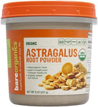 BareOrganics Organic Astragalus Root Powder - Raw Astragalus Herb Powder - Vegan Huang Qi Superfood for Smoothies and Tea - USDA Organic, Non-GMO, Gluten Free, 8 Oz