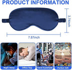 2Pack Silk Sleep Mask,Eye Mask for Sleeping,Elastic Blackout Eye Mask & Blindfold for Full Night's Sleep,Travel and Nap(Black+Navy Blue)