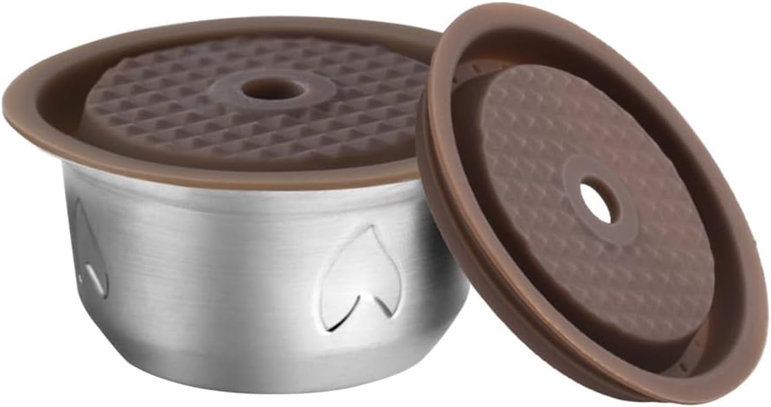 i Cafilas Stainless Steel Refillable for Nespresso Vertuo Espresso Capsules with Accessories Kits,Reusable Pods Compatible with Vertuoline Vertuoplus machine,7.7oz Coffee Pods*1+cover*1