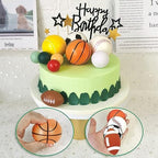 37 PCS Sports Cake Toppers Sports Cake Decoration with Soccer Football Baseball Basketball Tennis Golf for Ball Theme Birthday Supplies