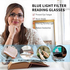 Reading Glasses, Sturdy Anti Glare Blue Light Blocking Glasses, Filter UV Ray/Glare Cheaters,Comfort Spring Hinges Eyeglasses,Computer Eye Glasses for Men and Women（Black 2.0）