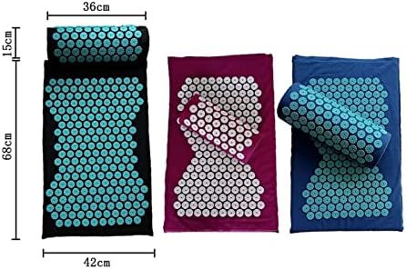 Massager Cushion Massage Mat Acupressure Relieve Pain Spike Acupuncture Yoga with Pillow(Pink with Bag)