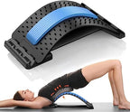 Back Stretcher Magnetotherapy Multi-Level Adjustable Massager Waist Neck Fitness Lumbar Cervical Spine Support Pain Relief (Purple)