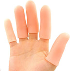 JKcare Large Finger Cots, 10 Pack Silicone Finger Sleeves Support for Trigger Finger & Arthritis - Covers Protector for Cracked, Corn & Callus Pain Relief
