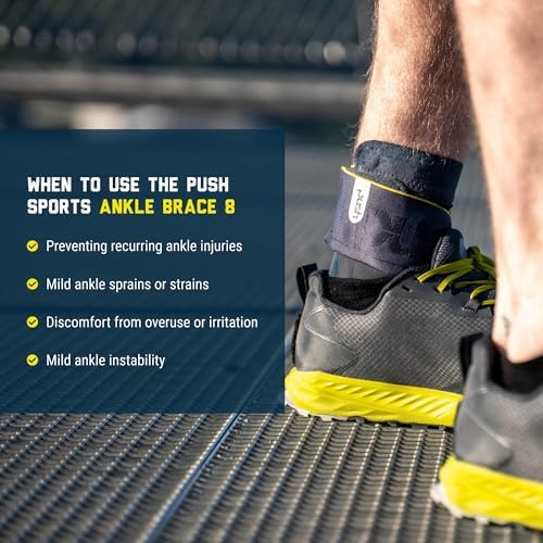 Push Sports Ankle Brace 8 – Comfortable Compression After Ankle Sprain (Right Medium)