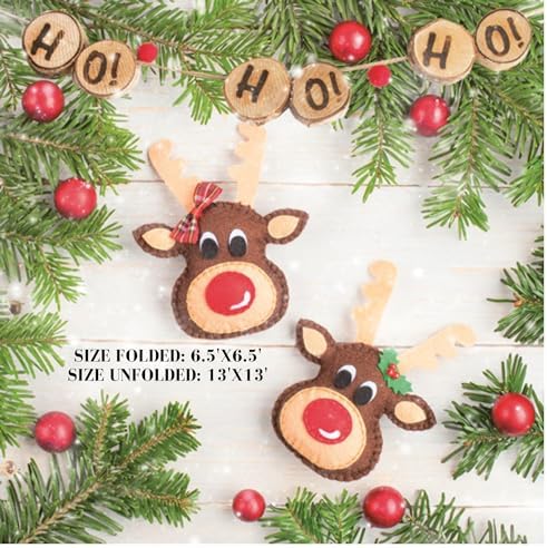 20-ct 13x13 Paper Christmas Reindeer Luncheon Decoupage Napkins, 3-Ply Servilletas Printed Christmas Cocktail Napkin for Christmas Art, Dinner and Party, Disposable Napkins Decorative