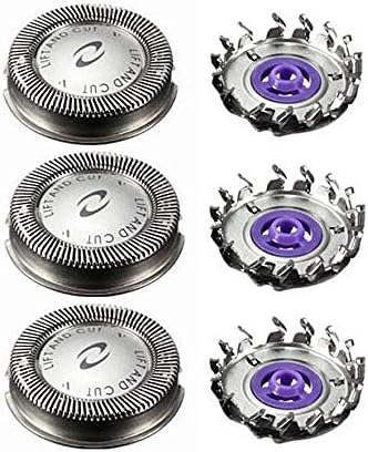 3Pcs HQ55 Replacement Shaver Heads for Philips Norelco HQ3 HQ4 HQ55 HQ56 HQ6 Electric Shavers Razor Blade Compatible with HQ300 HQ5625 HQ916 HS190 HQ6859 HQ6990