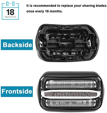 32B Shaver Foil Replacement and Cutter for Compatible with Braun Series 3, Shaver Razor Blade Cassette Head Compatible with Braun 320 330 340 350CC 370cc-4 390cc-4 Models