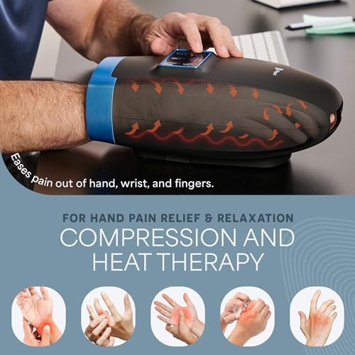 LifePro Legra Hand Massager with Heat and Compression - Finger, Wrist, and Palm Massager with Multi Massage Modes - Pressure Point Therapy for Sensitive Hands, Relaxation, and Comfort