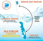 Lingito Travel Folding Toothbrush, Camping Toothbrush Bulk, Medium Bristle (6 Pack Medium-Multicolor)