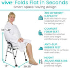 Vive Shower Chair for Elderly and Disabled - Folding Seat with Arms and Back - Foldable Bathroom Chairs for Sitting, Inside Shower - Portable for Travel - Fold Down, Collapsible, Compact & Comfortable