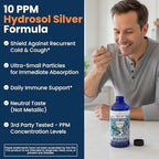 Optivida Colloidal Silver Liquid - 10 PPM Liquid Silver Immune Support, Pure Nano Silver Hydrosol Liquid for Family Wellness - Natural Silver Water for Adults & Kids, Non-GMO, 3rd Party Tested - 16 Oz