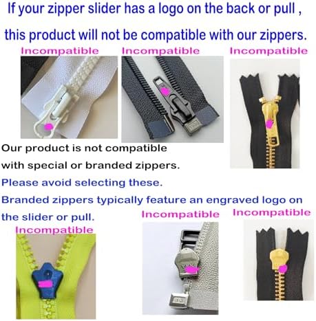 JOSDIOX Zipper Repair Kit #5 Zippers Pull 12 Pcs, Sliders, Top Stop & Bottom Replacement, Fix Zip On for Repairing Coats,Jackets with Metal, Plastic and Nylon Coil Teeth