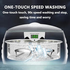 Ultrasonic Cleaning Machine, Digital Ultrasonic Parts Cleaner, Capacity 600ml, Adjustable Time of 8 Minutes/5 Time Periods, for Professional Tools,Metal Parts,Jewelry,Eyeglasses