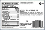 Yupik Smoked Almonds, 2.2 lb (35.2 oz), Kosher, Vegan, Roasted Salted Whole Almonds, Seasoned Nuts, Smoky Flavor, High in Fiber, Crunchy, Savory Snacks