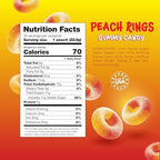 Peach Rings - 24 Packs - Peach Gummy Candies Individually Wrapped - Sweet and Sour Candy for Classroom, Snacking, Gifting, and Goodie Bags - Soft Gummy Rings