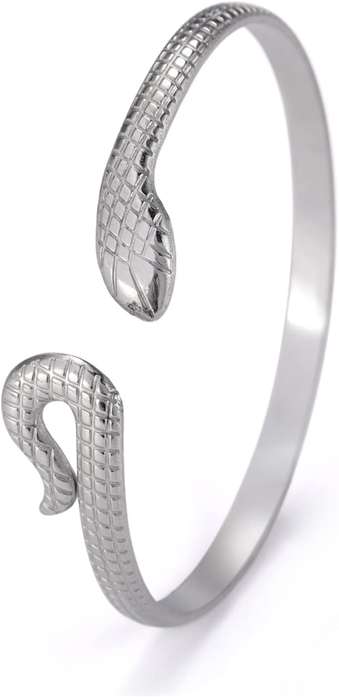 Snake Bracelet for Women Stainless Steel Vintage Chic Open Serpent Bangle Bracelet Animal Jewelry