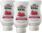 Strawberry Reàl Infused Exotics, Strawberry Puree Infused Syrup, 16.9 FL OZ Squeezable Bottle (Pack of 3)