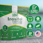 Health Thru Nutrition Inositol Powder – 500g Pure Powder as Myo-Inositol | 1,000mg (1g) Per Scoop - Included | Unflavored, Vegan, Non-GMO | 500 Servings – Clean Supplement