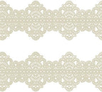Funshowcase Large Pre-Made Ready to Use Edible Cake Lace Art Nouveau Style Applique Ivory White 14-inch 10-piece Set