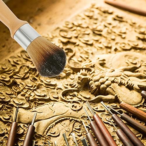 Vaguelly Statue Cleaning Brush with Wooden Handle Figurines Model Cleaner Dusting Brush for Figures Statues Musical Instrument