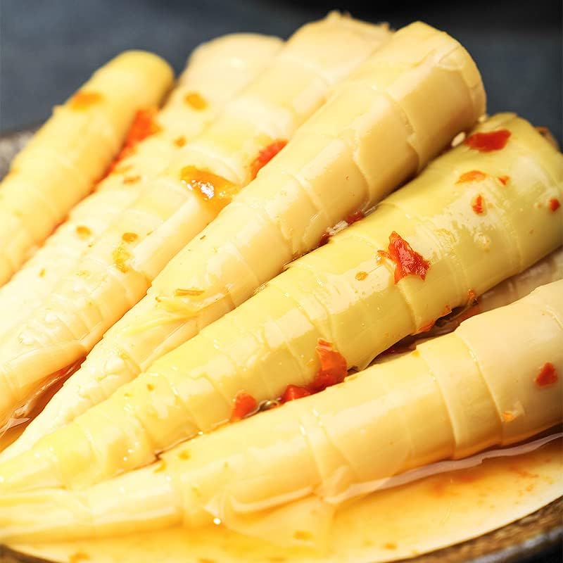 Hand Peeled Bamboo Shoots 500g/pack, Chinese Bamboo Shoot, Ready-to-eat Food, Pickled Pepper Crispy Bamboo Shoots, Fresh Mountain Pepper Bamboo Shoots, Spicy Snacks, Pickled Vegetables (2 pack)