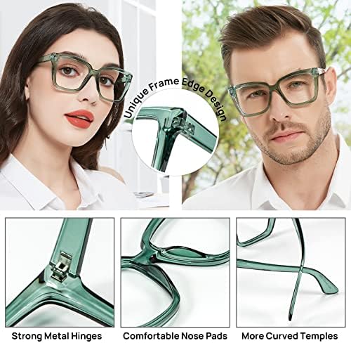 Bifocal Reading Glasses for Women Men Square Bifocals Blue Light Blocking Readers 1.0 1.25 1.5 1.75 2.0 to 3.0 3.5