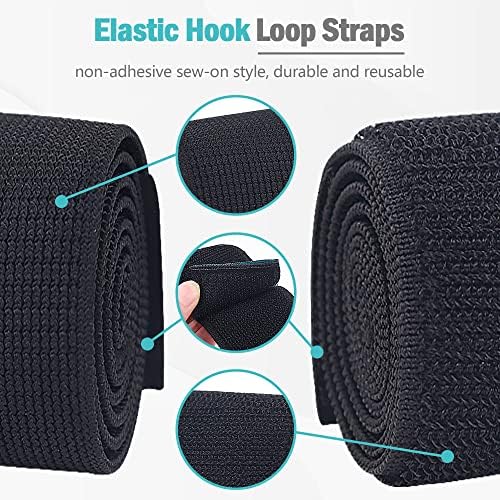 Hilph Ice Pack Strap, Stretchable, 3 Sizes Belt Extender Stretch Straps, Elastic Hook and Loop Extension Straps Add Length to Most Ice Packs, Multiple Uses, Black