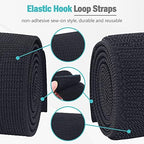 Hilph Ice Pack Strap, Stretchable, 3 Sizes Belt Extender Stretch Straps, Elastic Hook and Loop Extension Straps Add Length to Most Ice Packs, Multiple Uses, Black