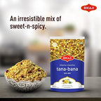 Bikaji Tana Bana Khatta Meetha 35.27 oz (1kg), Sweet and Tangy Indian Snack Mix, Crunchy Namkeen Party Mix, Family Pack for Everyday Munching, Anytime Tea-Time Snack