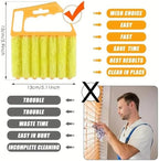 Washable Blind Cleaner Duster Tool, Removable Shutter Cleaner Brush with 7 Slat, Handheld Brush for Air Conditioner Blinds Dust Dirt