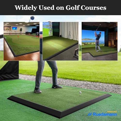 Ruedamann 13.1 Ft Threshold Transition Strip, 1 1/5"~1 2/5" Rise Rubber Threshold Ramp, Overlap Edge Reducer, Doorway Edge Trim and Mats for Golf Courses, Laminate Doorway, Carpet, Floor, Tile