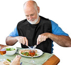 Betty Dain Adult Bib, Washable, Waterproof Clothing Protector with Crumb Catcher, Black