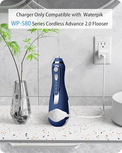VHBW Charger for Waterpik Water Flosser WP-580, Replacement for Waterpik Charger for Waterpik WP-580 WP-582 WP-583 WP-587 Cordless Advanced 2.0 Water Flosser(Not for WP-560 Series)