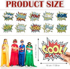 Tinlade 10 Pcs Hero Paper Cutouts Hero Themed Party Decorations Action Sign Reusable Action Sound Effect Paper Sign Photo Props for Birthday Party Favor Supplies Wall Decor