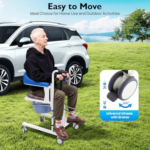 Hydraulic Patient Lift - Portable Transfer Wheelchair for Elderly Care | Ideal for Home, Nursing Homes & Hospitals | Safe & Convenient Mobility Aid