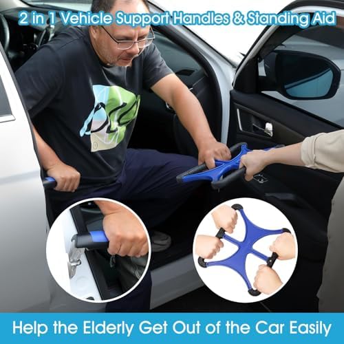 3-in-1 Mobility Independence Kit: Car Door Handle for Elderly, Car Handle Assist Support, Portable Liberty Lift Assist, Auto Grab Bar Cane Support Aid Help Seniors and Handicap Get Out of Vehicle