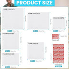 AOBOPLE 250 Pack Moving Supplies,5 Sizes (16x16",16x12",12x12",12x7.5",7.5x7.5") 200 Foam Pouches and Foam Sheets with 50 Fragile Stickers,Packing Supplies to Protect Artworks,Photo Frame,Dishes