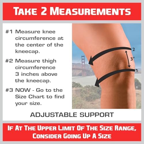 TechWare Pro Knee Brace Support - Knee Braces for Knee Pain. Relieves ACL, LCL, MCL, Meniscus Tear, Arthritis, Tendonitis Pain. Dual Stabilizers Non Slip Neoprene. Adjustable Bi-Directional Straps -5 Sizes