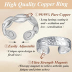 7X Copper Rings for Women 99% Pure Copper Ring Adjustable with Present Box (2PCS)