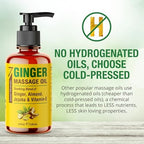 Seven Minerals Ginger Massage Oil for Lymphatic Drainage Massage Therapy - 4 oz - Warming and Ultra Relaxing - Therapeutic Grade Essential Oils Soothes Tired Muscles & Relaxes Mind and Body