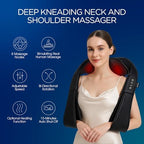 VOYOR-HEALTH Shiatsu Neck and Back Massager, Electric Deep Tissue 4D Kneading Massage for Shoulder, Lower Back, Leg and Body Muscle Pain Relief, Home & Office Use(Dark Black)