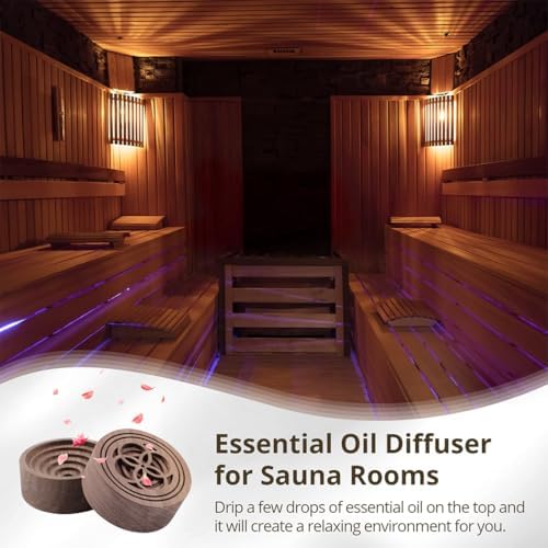 Walnut Wood Diffuser, Aromatherapy Diffuser, Essential Oil Round Diffuser, Small for Home, Offices, Sauna Rooms, Cars, Spa Centers, Yoga Rooms, 2 Pcs Wooden