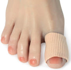 Cuttable Toe Tube Sleeves 5 Pack Made of Elastic Fabric Lined Silicone Toe Sleeve Protector for Stress Pain Relief, Corn and Calluses Remover
