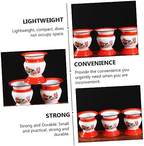 1pc Vintage Chinese Enamel Spittoon Traditional High for Home Use Easy to Clean and Convenient for Daily Needs Stylish and Functional