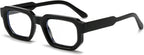LJCZKA Square Blue Light Blocking Glasses for Men Women Thick Computer Glasses Anti Eyestrain for Reading Texting