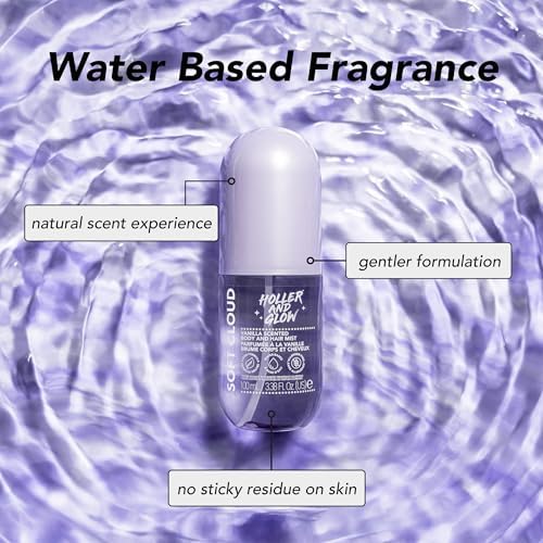 Holler And Glow Mood Boosting Soft Cloud Body & Hair Mist, Body Spray, Teen Girls Spritz, Long Lasting, Vanilla, Sweet Scented, Water Based Fragrance For Tweens, Clean & Gentle Formula, 3.38 Fl Oz