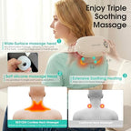 2026 Cordless Neck Massager with Heat for Pain Relief Deep Tissue, 4D Kneading Massage Tools with Remote Control, Rechargeable Shiatsu Massager for Neck, Shoulders& Back, Women& Men