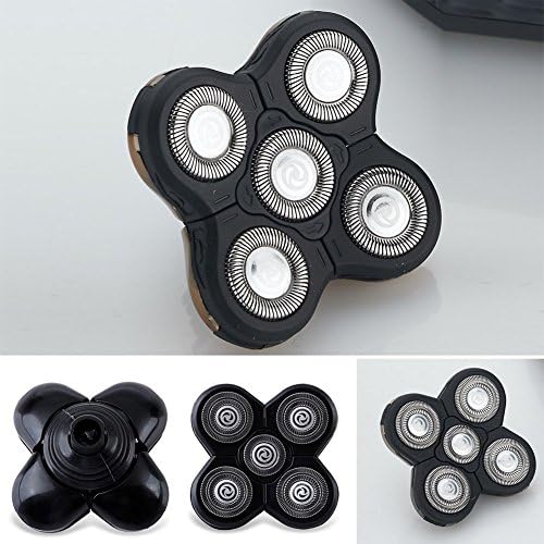 Men Electric Shavers Replacement Heads 5 in 1 Razor Replaceable Alternate Floating Washable Blade Trimmers Head(black)